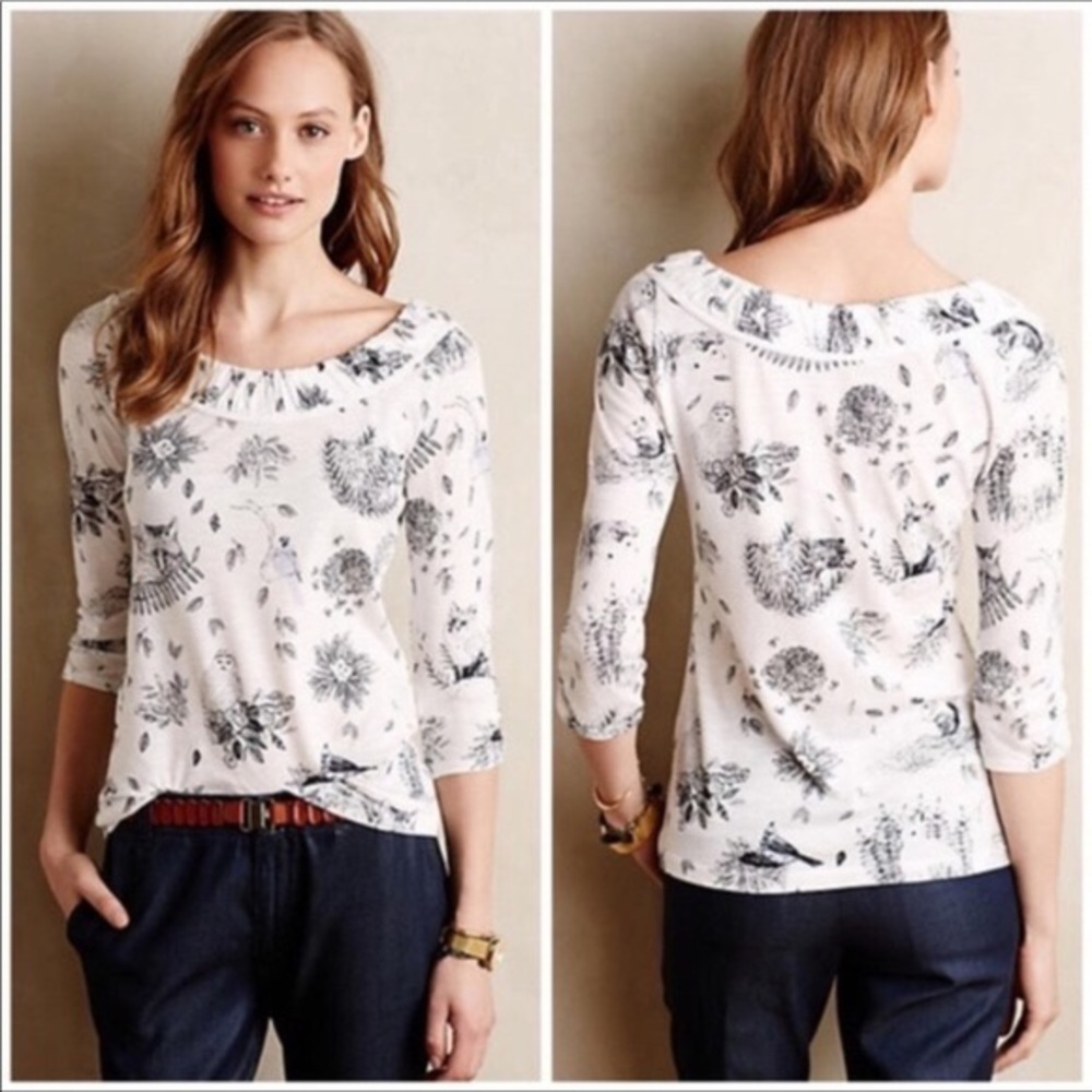 Anthropologie Postmark Woodland Creatures Tee